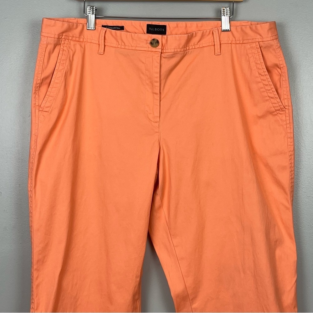 Talbots light orange cotton spandex Relaxed Chino flat front pants, size 16. - Picture 2 of 10